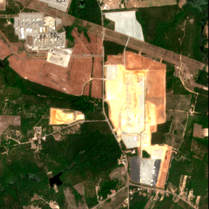 Satellite view of construction at the Amazon Hamlet data center site, April 2026