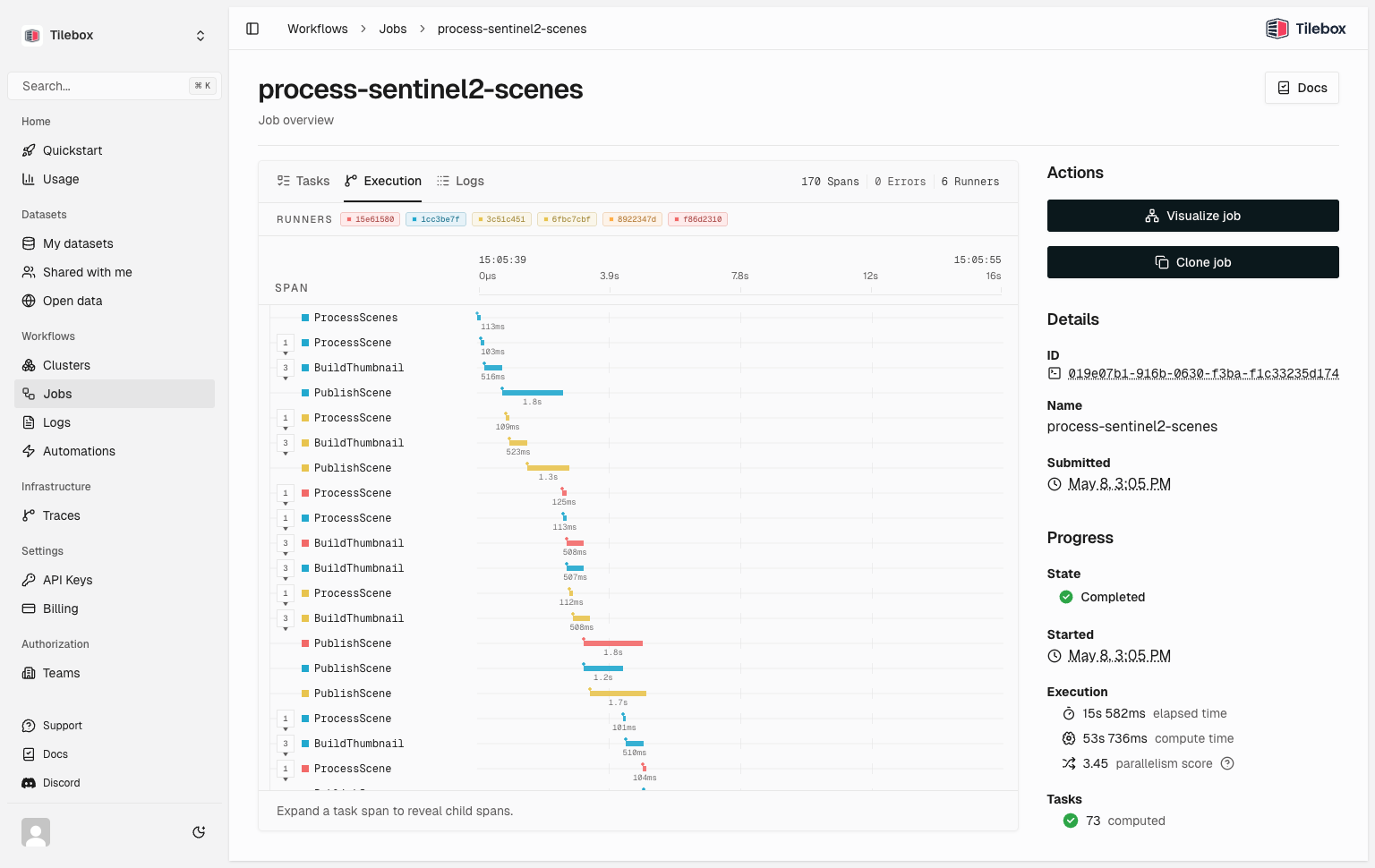 Job Execution Trace View