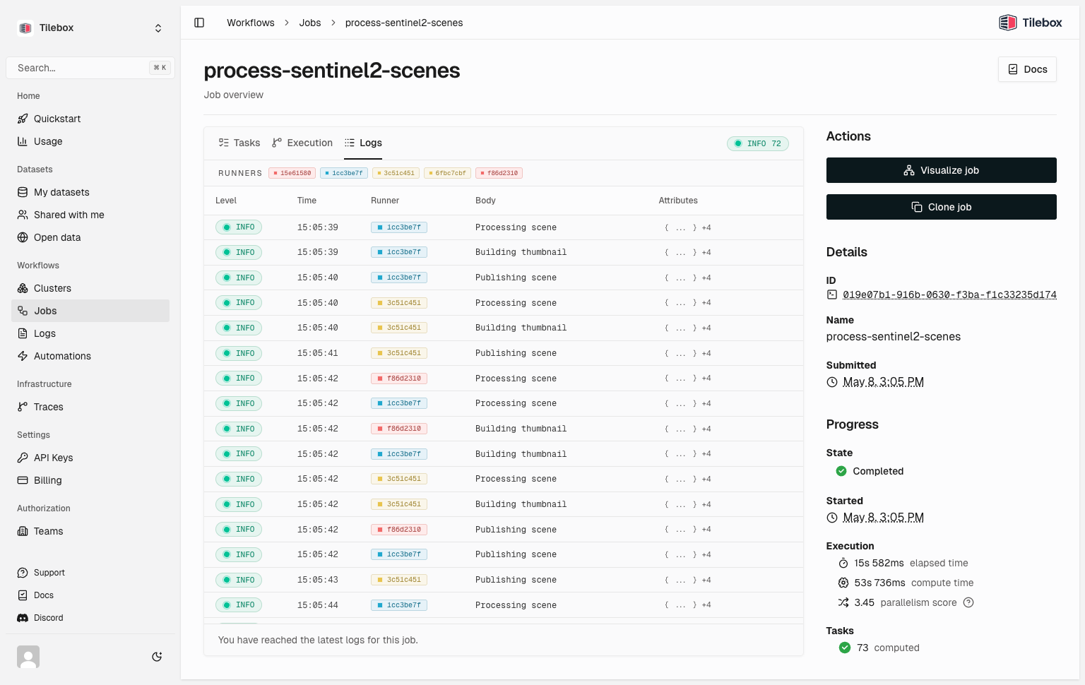 Job Logs View