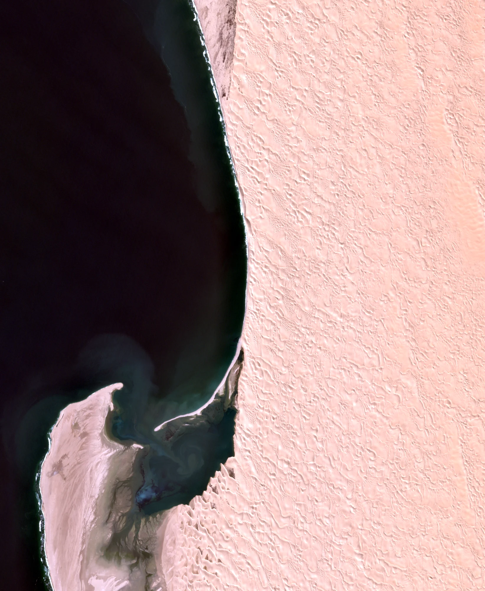 Sentinel-2 image of dunes meeting the Atlantic at Sandwich Harbour