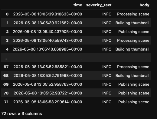 Job Logs as Pandas DataFrame