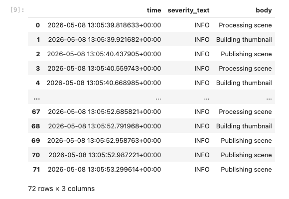 Job Logs as Pandas DataFrame