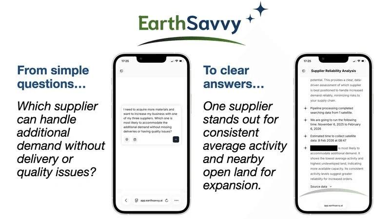EarthSavvy mobile interfaces turn satellite observations into answers to natural-language questions